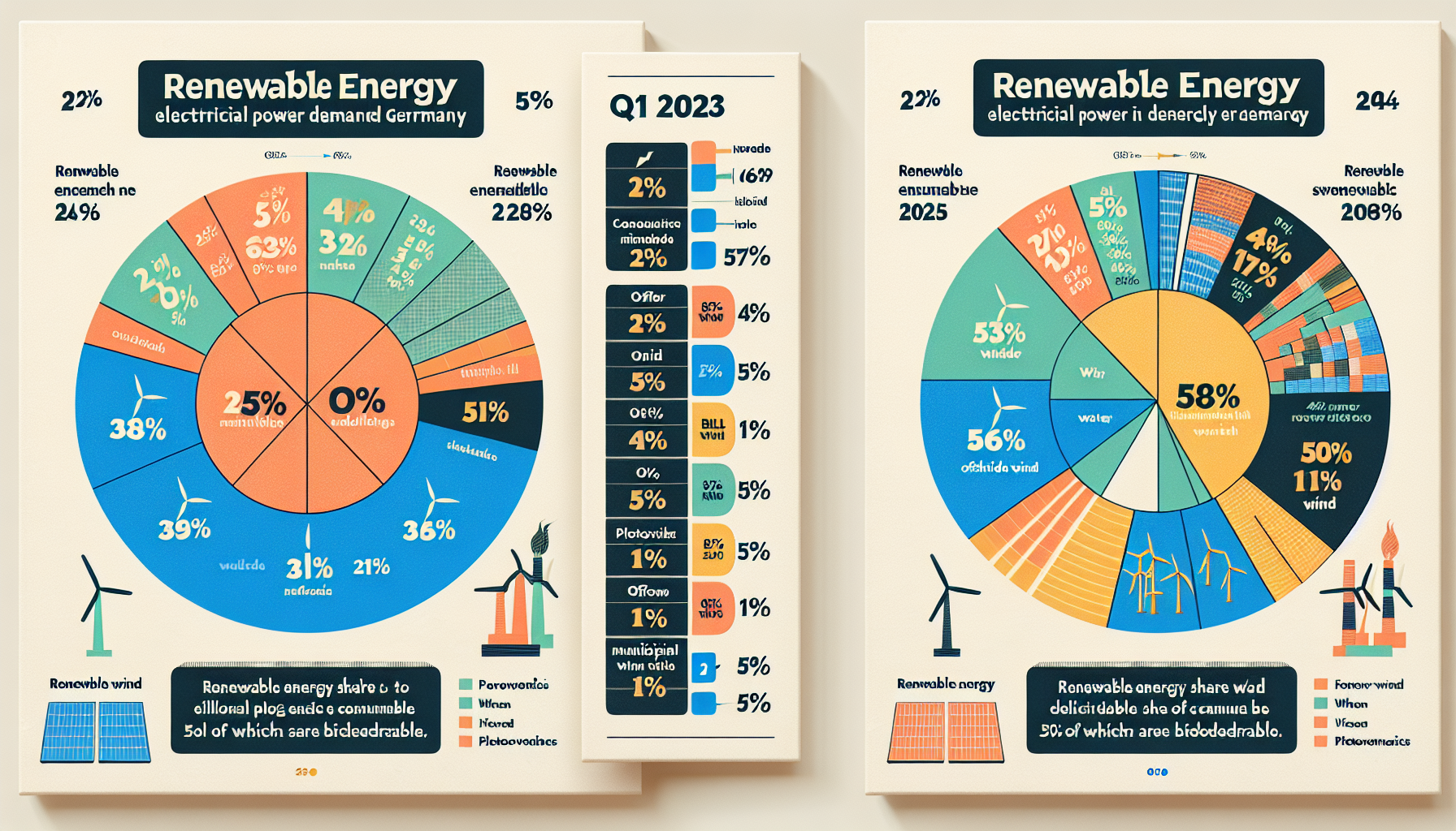 Energie odnawialne pokryły ponad połowę zużycia energii elektrycznej w Niemczech – wyniki pierwszego kwartału 2024 roku